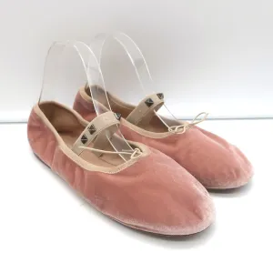 Valentino Rockstud Ballet Flats Blush Velvet Size 38.5