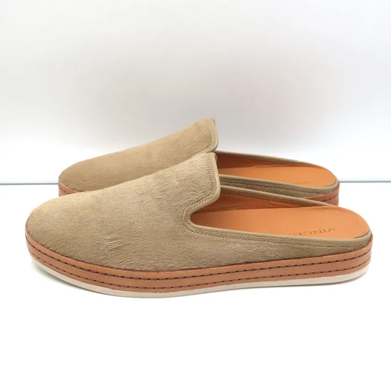 Vince Mules Canella Beige Calf Hair Size 9 Slip-On Flats NEW