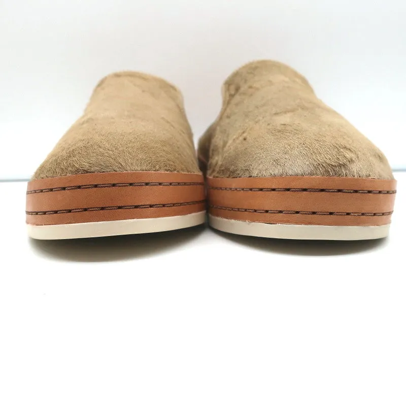 Vince Mules Canella Beige Calf Hair Size 9 Slip-On Flats NEW