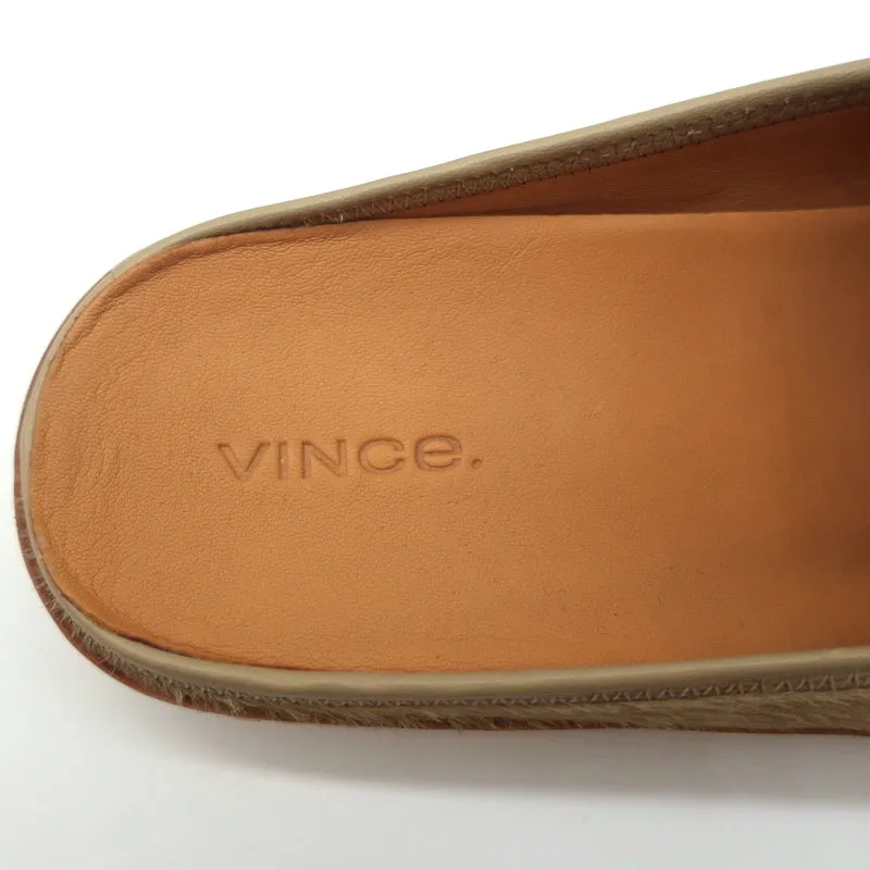 Vince Mules Canella Beige Calf Hair Size 9 Slip-On Flats NEW