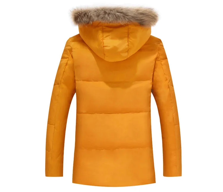 West Louis™ Detachable Fur Collar Real Rabbit Thick Coat