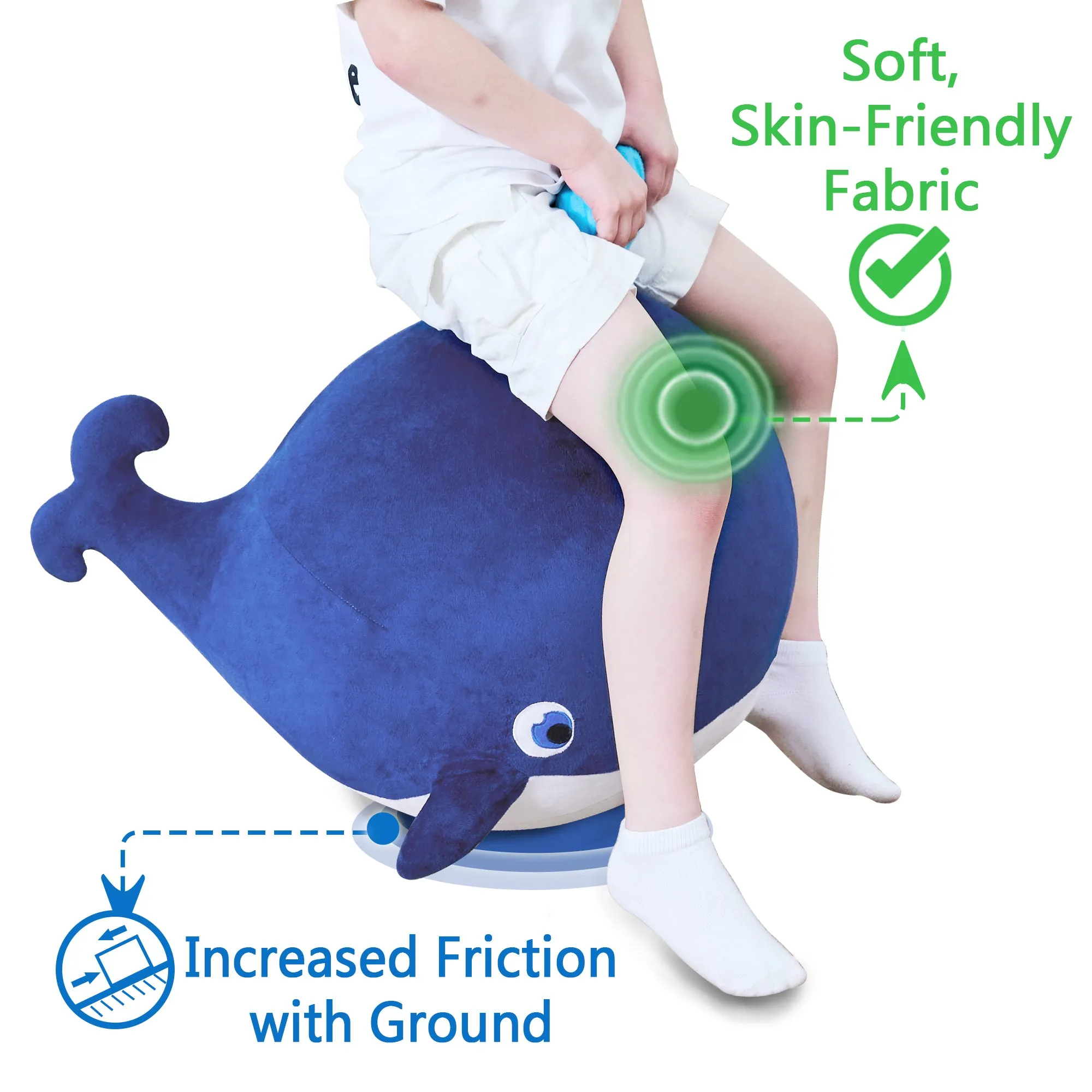 Whale Hopper Ball Inflatable Plush Bouncing Animal Toys